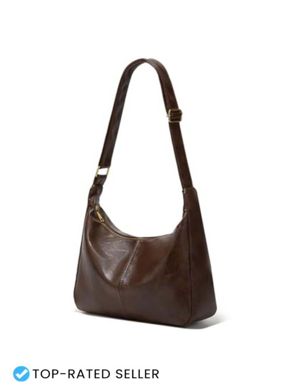PU Leather Slouchy Hobo Shoulder Bag Adjustable Strap Crossbody Purse
